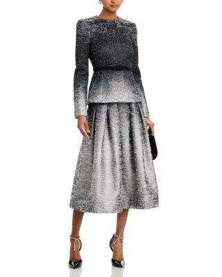 Ombr&eacute; Boucl&eacute; Jacquard Dress