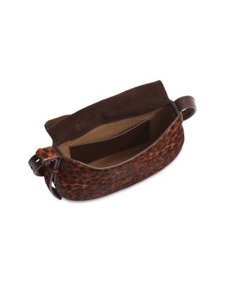 Dakota Leopard Print Calf Hair Saddle Bag