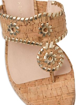Women's Jacks Cork & Leather High Heel Wedge Sandals