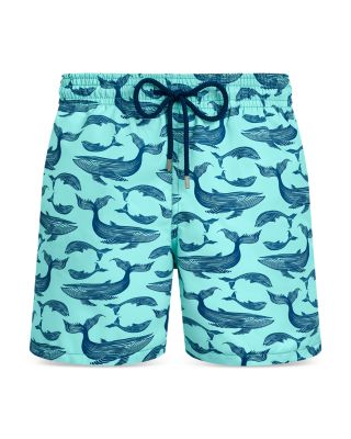 Marine Whale Print 5.5" Swim Shorts