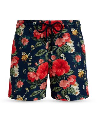 Trompe L'oeil Floral 5.5" Swim Shorts