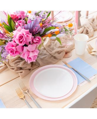  Solid Shade Colors,  Paper Party Dessert Plates, Set of 8