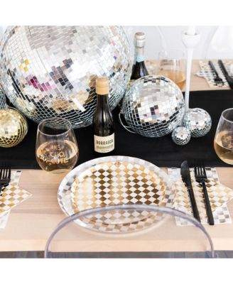  Harlequin Checkered Paper Guest Napkins, Set of 16