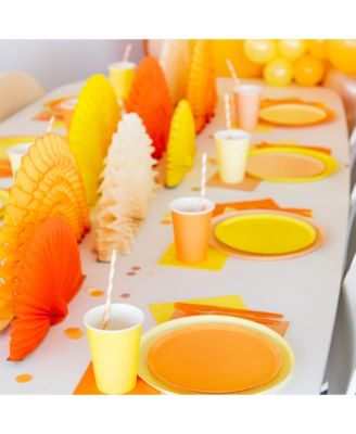  Solid Shade Colors,  Paper Party Dessert Plates, Set of 8