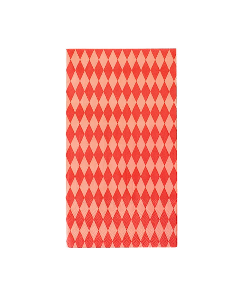 Jollity & Co. Harlequin Checkered Paper Guest Napkins, Set of 16