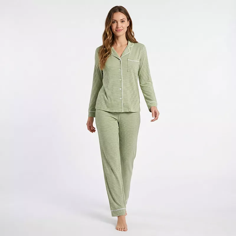 Motette Evergreen Stripe Bamboo Pajama Set
