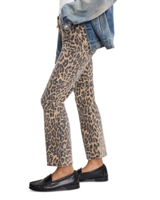 Good Standard Kick Flare Leopard Jeans in Lucky Leopard