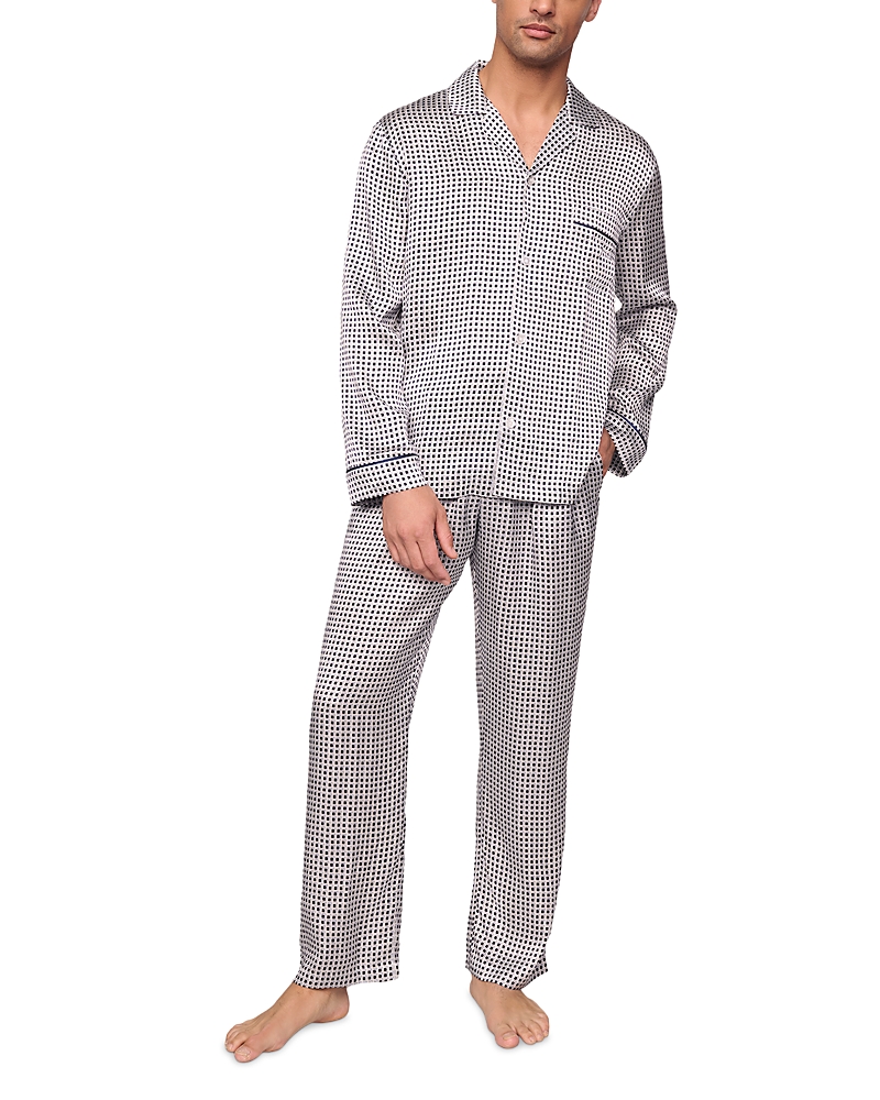Eberjey Charles Printed Long Sleeve Pajama Set In Gray