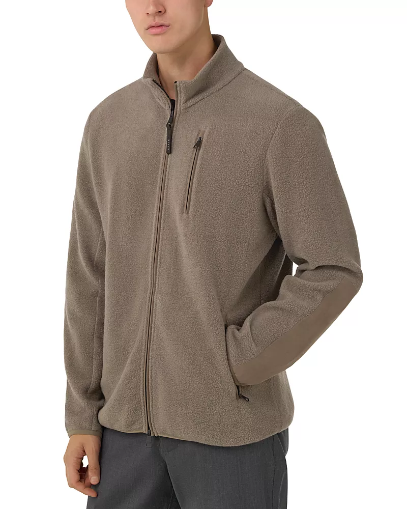 Boggi Milano Men's Full Zip Wool Teddy Sweatshirt