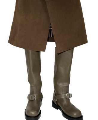 Women's Leather Saddle High Boots