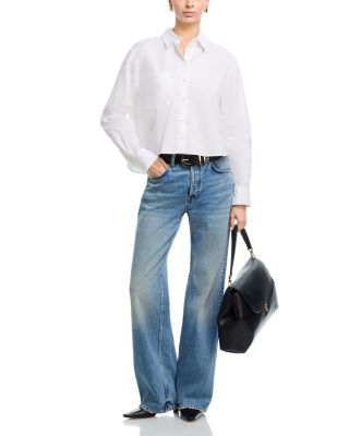 Mid Rise Wide Jeans in Baltic Blue