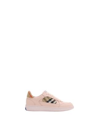  Women's Leather and Check Terrace Sneakers