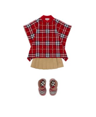 Girls' Check Wool Cape - Baby