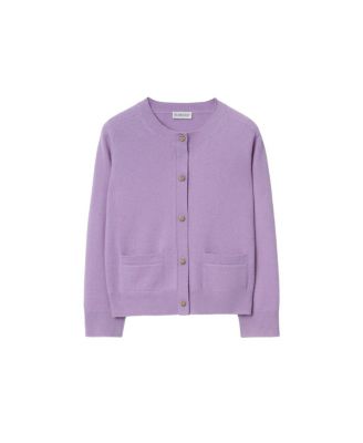  Unisex Check Patch Wool Cashmere Cardigan