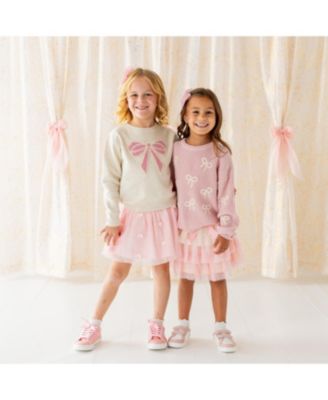 Girls&#39; All Over Bows Knit Sweater - Baby, Little Kid, Big Kid