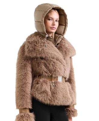 Chloe Faux Fur Jacket with Removable Puffer Hood