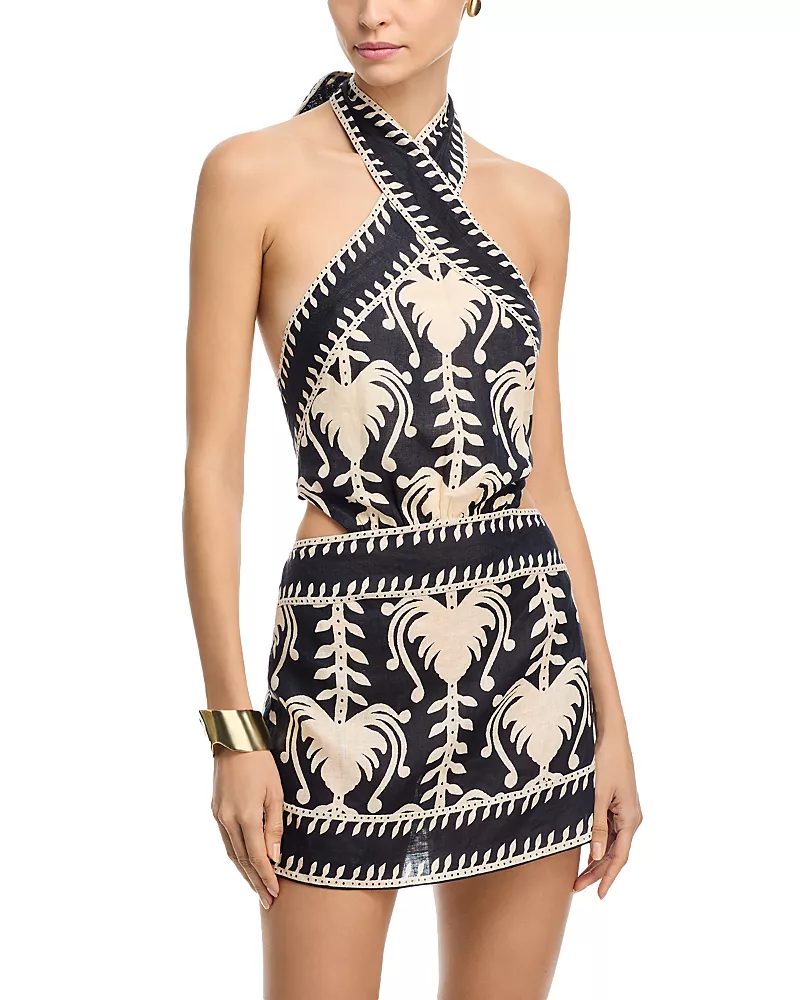 Johanna Ortiz Linen Strength Mini Dress