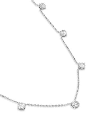 Luxe Collection Certified Lab Grown Diamond Station Necklace in 14K White Gold, 5.5 tcw