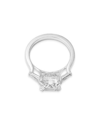 Luxe Collection Certified Lab Grown Diamond Asscher Cut Engagement Ring in 14K White Gold, 3.50 tcw