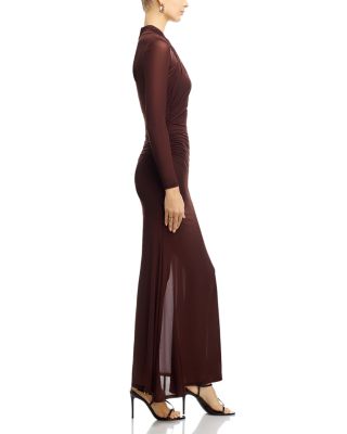 Veria Wrap Mesh Maxi Dress