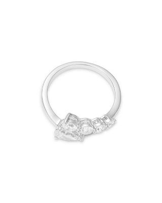 Luxe Collection Certified Lab Grown Diamond Graduated Round & Pear Ring in 14K Gold, 1.0 tcw