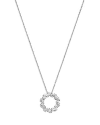 Diamond Circle Pendant in 14K White Gold, 0.85 tcw