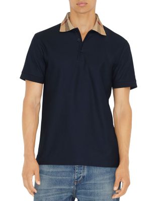 Check Collar Cotton Polo Shirt