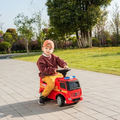  Unisex Mercedes Antos Kids Fire Truck 1-Seater Push Car - Ages 2-4