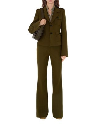 Nylon Wool Blend Tailored Jacket