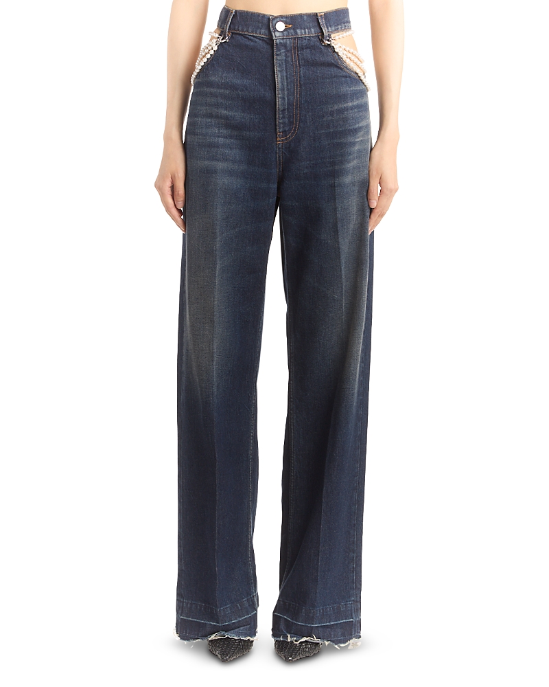 Stella Mccartney Pearl Denim Jeans In Dark In Blue