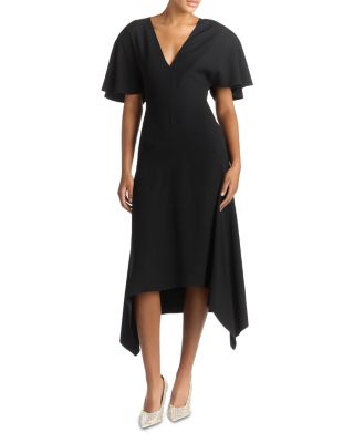 Envers Satin Matt Side V Neck Dress