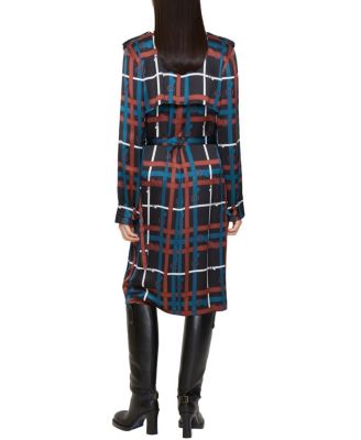  Belt Check Viscose Trench Dress