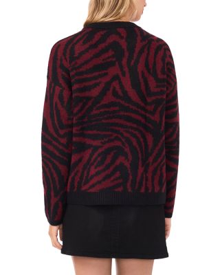 Zebra Jacquard Crewneck Sweater 