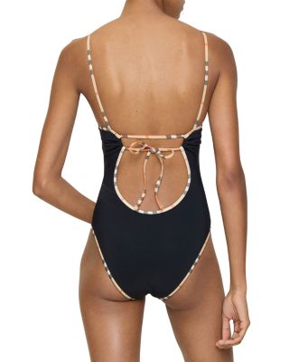 Sylvia Check Trim One Piece Swimsuit