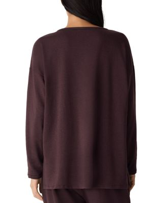 Cozy Brushed Terry Round Neck Long Boxy Top