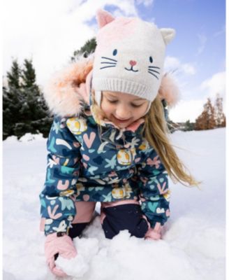 Girls' Lined Knit Hat with Ears Cat Face - Little Kid, Big Kid