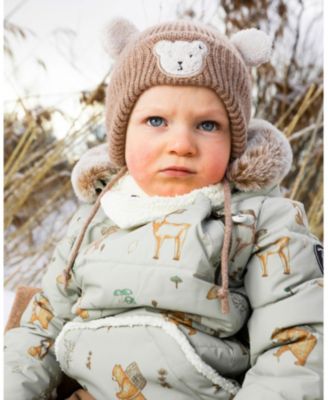  Unisex Lined Winter Knit Hat with Ear Flaps - Baby, Little Kid