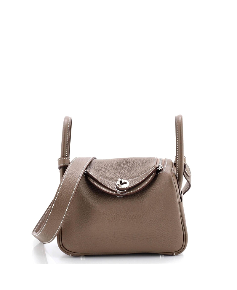 Pre-owned Pre-owned Hermes Hermes Mini Lindy Bag Clemence In Gray