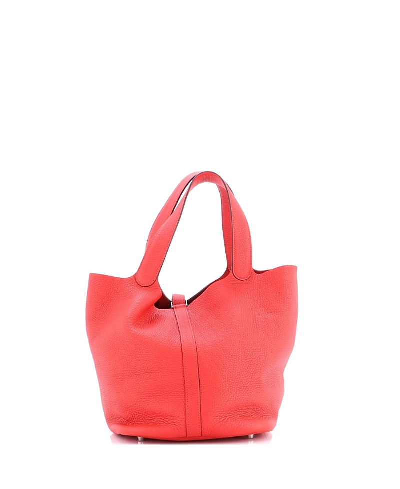 Pre-owned Pre-owned Hermes Hermes Gm Picotin Lock Bag Clemence In Red