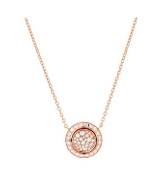  Possession Pendant Necklace 18K Rose Gold with Pave Diamonds, 15 - 16.25"