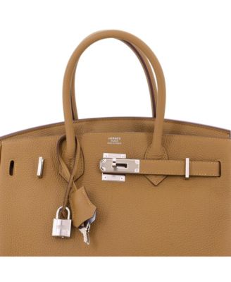 Birkin 30 Handbag Verso Togo with Palladium Hardware
