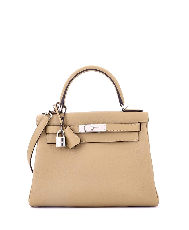 Pre-owned Pre-owned Hermes Hermes Kelly 28 Handbag Brown Evercolor With Palladium Hardware