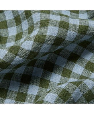  Gingham Linen Blend Fitted Sheet, King