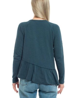 Raglan Asymmetric Peplum Hem Tee
