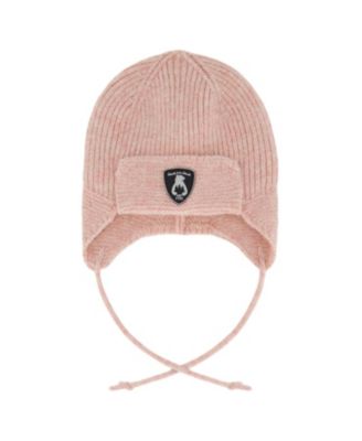  Girls' Lined Knit Hat with Ears and Strings - Baby, Little Kid