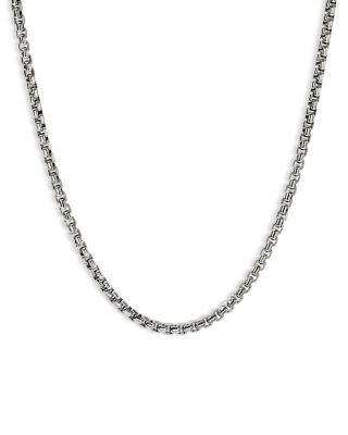 Men's Sterling Silver Chain Box Link Necklace, 20"