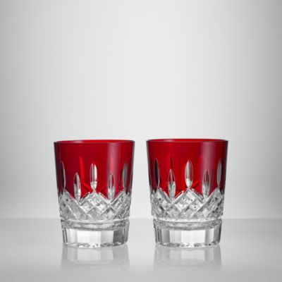 Lismore Red Double Old Fashioned Glasses, Set of 2