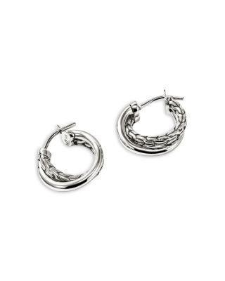 Sterling Silver JH Essentials Crossover Hoop Earrings