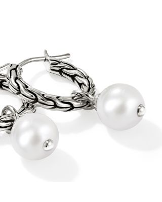 Sterling Silver JH Essentials Freshwater Pearl Hoop Earrings