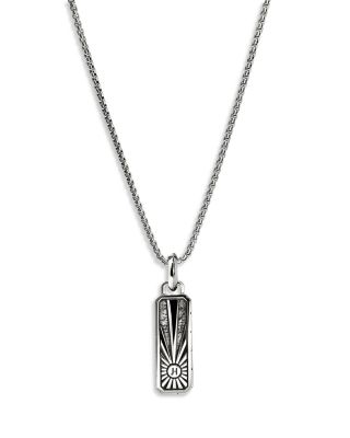 Men's Sterling Silver Modern Talisman Tiger Eye Pendant Necklace, 22"